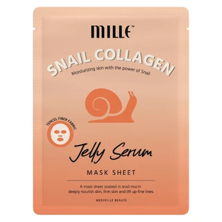 Mille มาส์กเจลลี่คอลลาเจน Snail Collagen Jelly Serum Mask Sheet