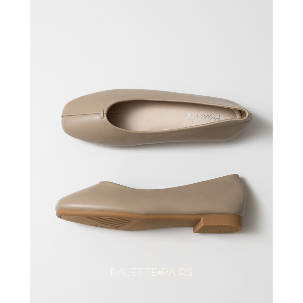 ตรงไซซ์ปกติ Palette Pairs | 2024-20A Eva รองเท้าบัลเล่ต์ หนังนิ่ม เกาหลี มินิมอล