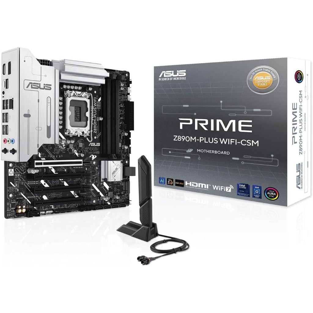 MAINBOARD (เมนบอร์ด) ASUS PRIME Z890M-PLUS WIFI-CSM (INTEL SOCKET 1851 DDR5 MICRO-ATX)