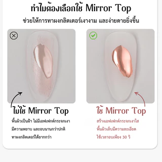 Mirror Top Coat สำหรับทาเคลือบผิวผงขัด ช่วยให้ไม่เลอะ เงางาม ยิ่งกว่าเดิม แบรนด์ AS แท้