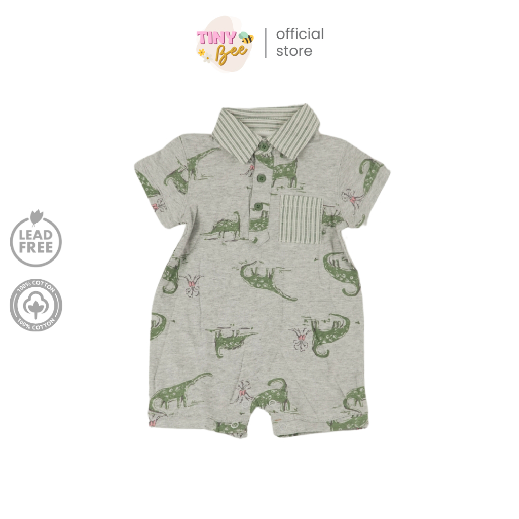 TinyBee ชุดหมีเด็กผู้ชาย รอมเปอร์น่ารัก ชุดเด็กแรกเกิด ผ้าฝ้าย Cotton 100%  อายุ 3-24 เดือน