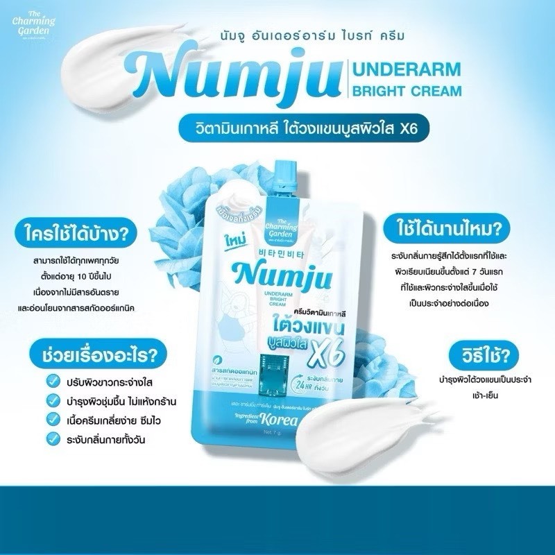 Numju รักแร้นัมจู ครีมวิตามินเกาหลี บูสต์ผิวใส ด้วยสารสกัด x6 เผยผิวกระจ่าง