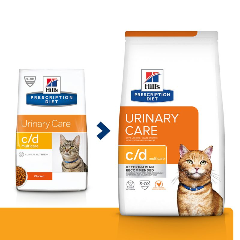 Hill's feline c/d multicare 1.5kg  อาหารแมว ที่เป็นโรคนิ่ว เคยเป็นนิ่วในกระเพาะปัสสาวะ ขนาด 1.5 kg