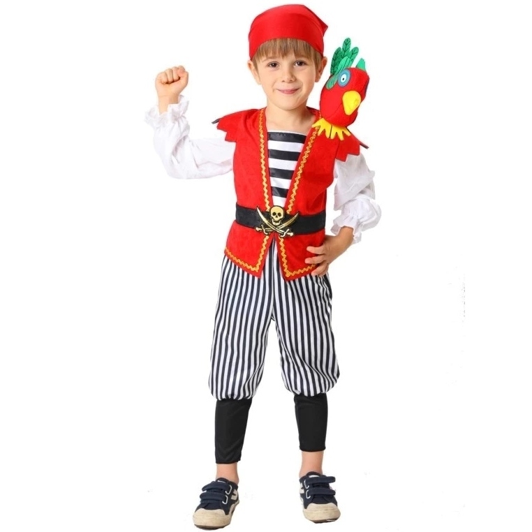 ชุดเด็กโจรสลัดแห่งแคริบเบียน  เฉพาะชุด ไม่มีนกแก้ว Pirates of the Caribbean kids costume, costume on