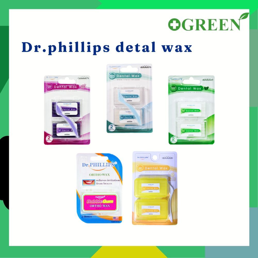 Dr.PHILLIPS Ortho wax ผลิตภัณฑ์สำหรับคน จัดฟัน 2 กล่อง/แพ็ค  ขี้ผึ้งสำหรับคนจัดฟัน 2 boxs/pack