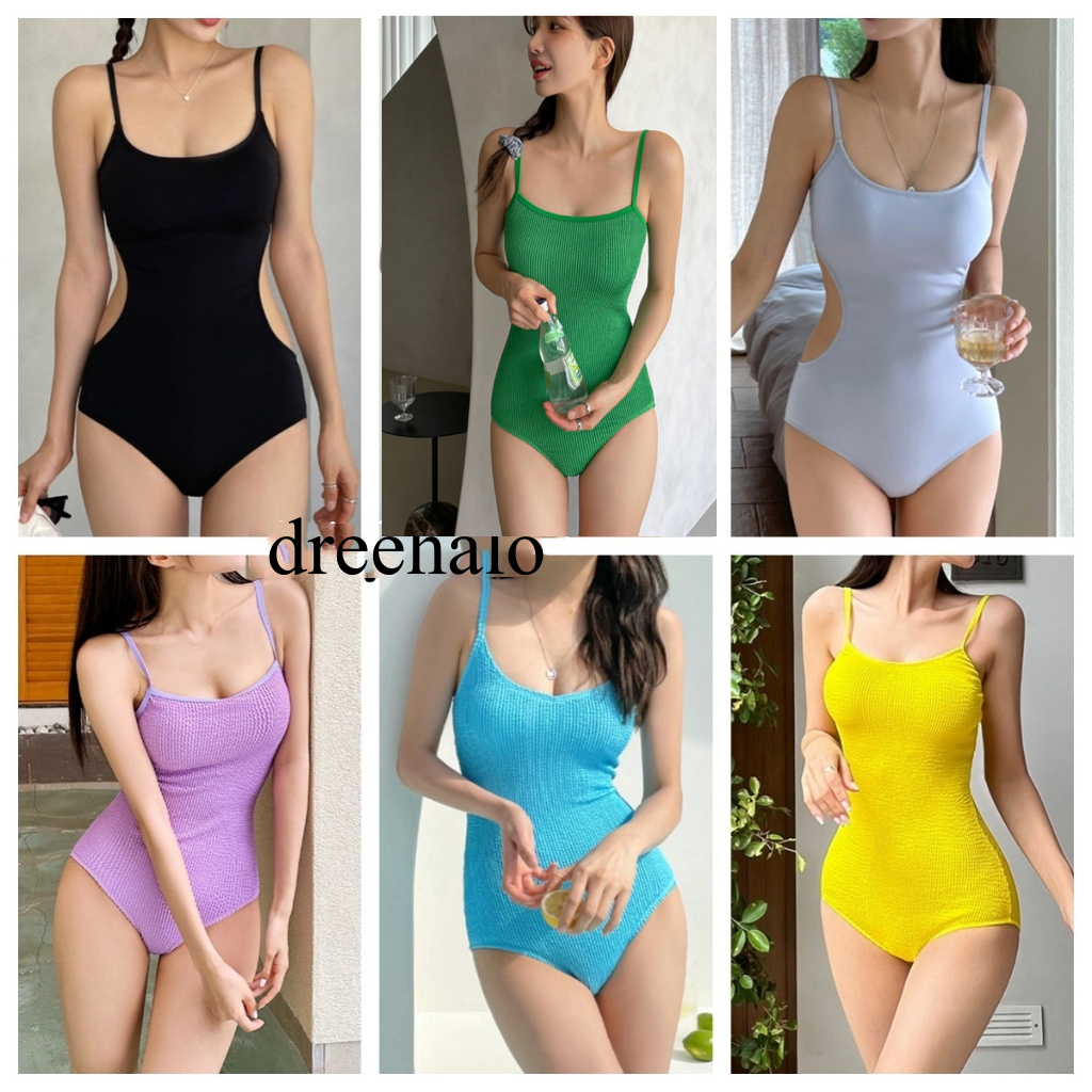 Dreehalo 👙พร้อมส่งในไทย👙ชุดว่ายน้ำวันพีช สายรัดเซ็กซี่ คนดังทางอินเทอร์เน็ต ชุดว่ายน้ําลายดอกไม้