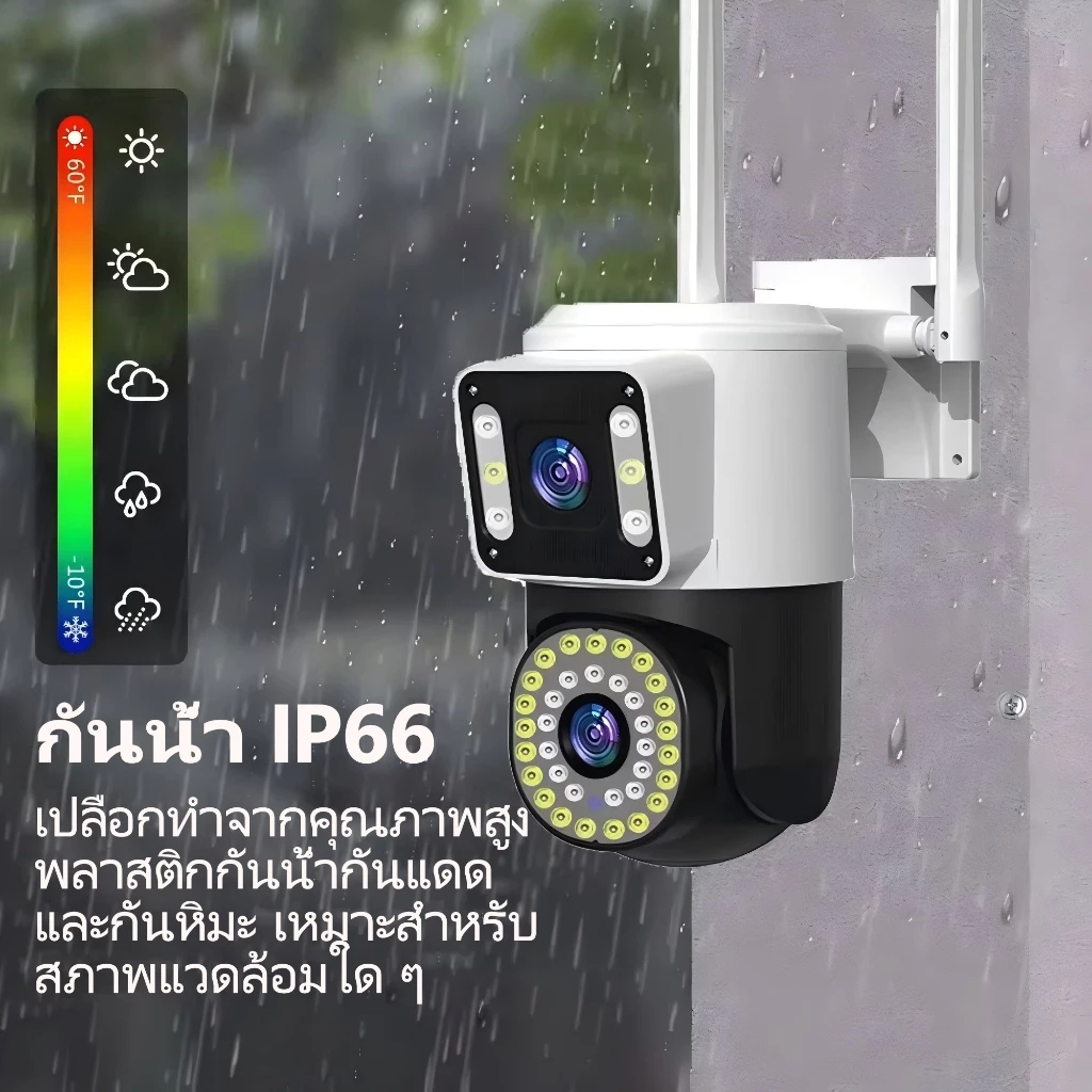 (รับประกัน 1 ปี)YOOSEE กล้องสองเลนส์ WiFi หน้าจอคู่ 2กล้อง ดูพร้อมกันได้ Full HD ​5MP กลางคืนภาพสี กล้องวงจรปิดไร้สาย