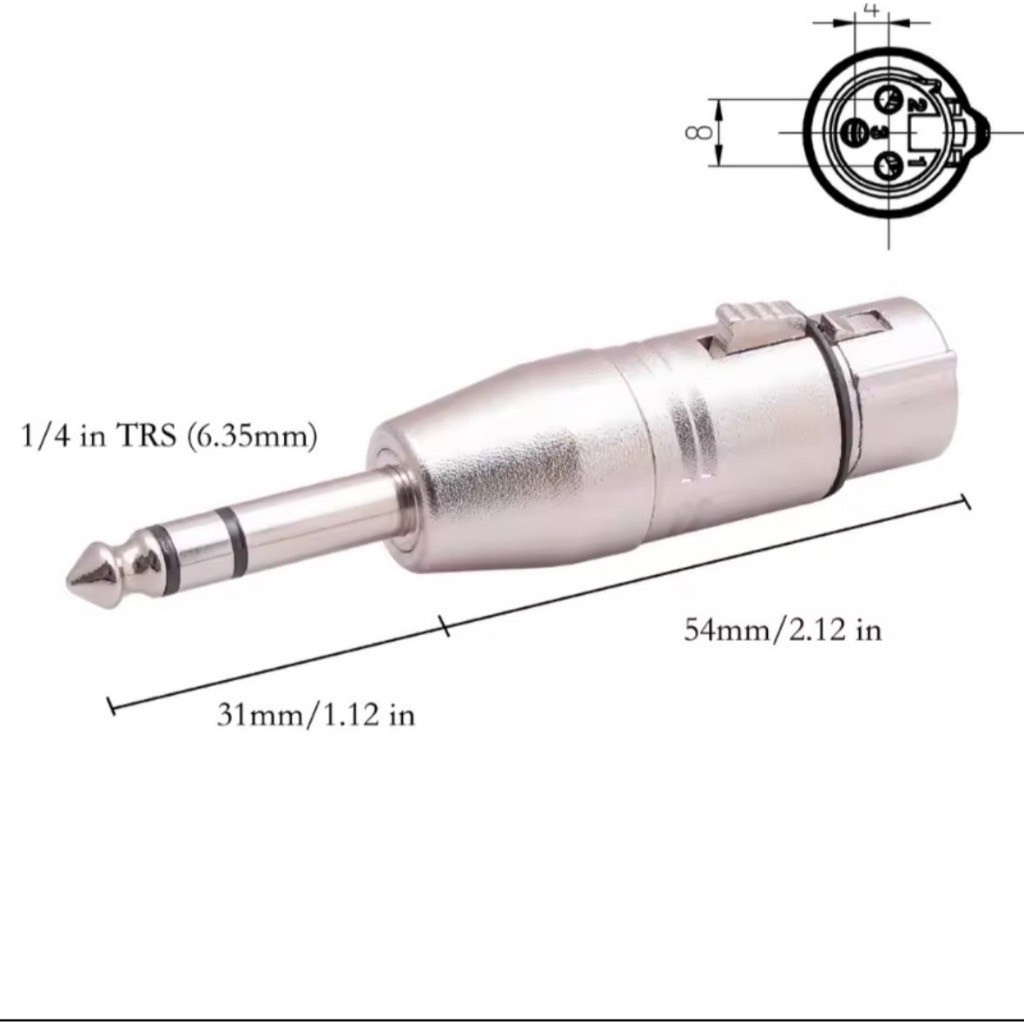 แจ๊คต่อสเตอริโอ6.35mm TO XLR CANNONปลั๊กไมค์ตัวผู้ ท้าย แคนน่อน ตัวผู้-เมีย ปลั๊กไมค์ ท้าย XLR ผู้-เมีย หัวแปลงแจ๊ค