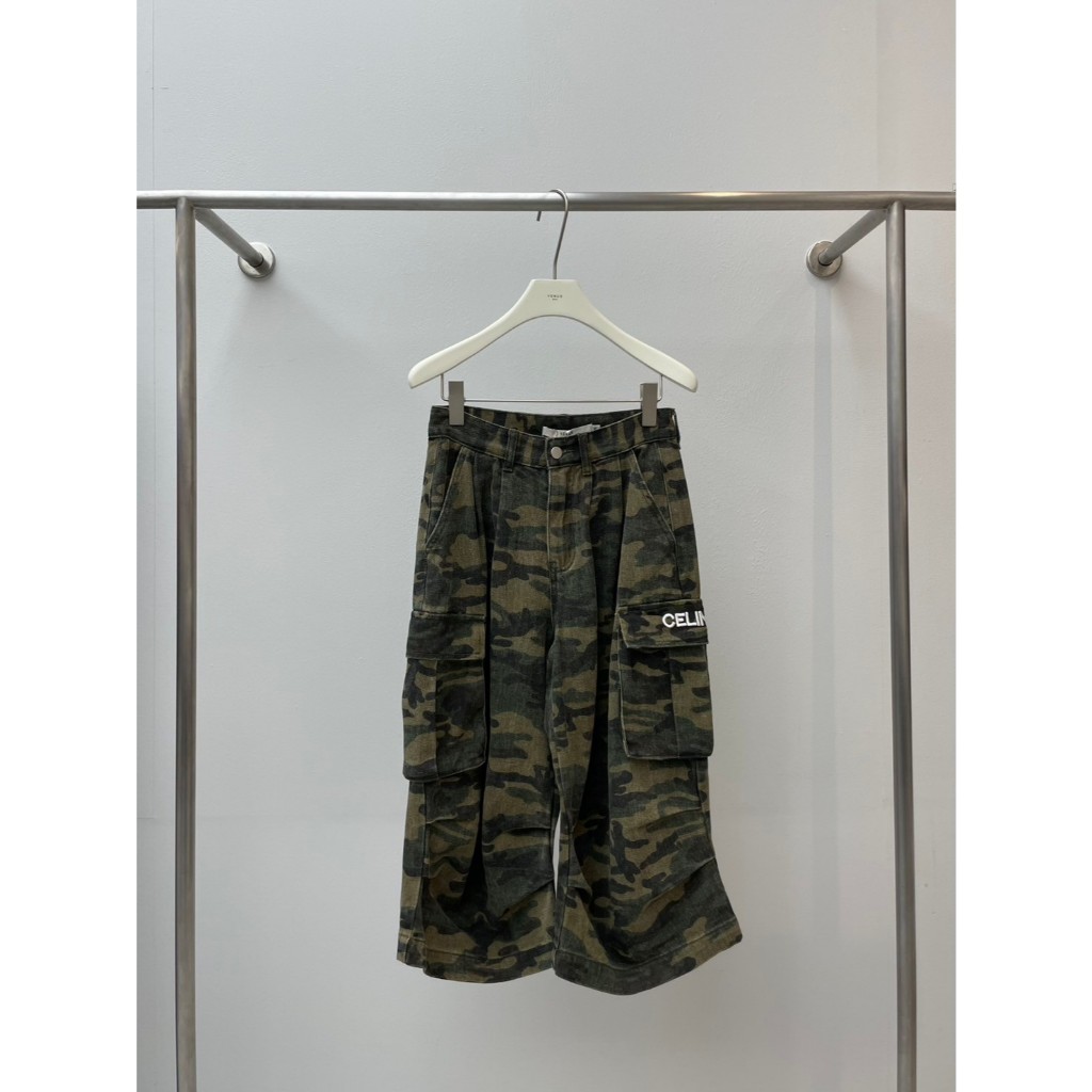 Venus(วีนัส) VN8012 JORTS CANVAS MULTIPOCKET LONG SHORTS IN CAMO
