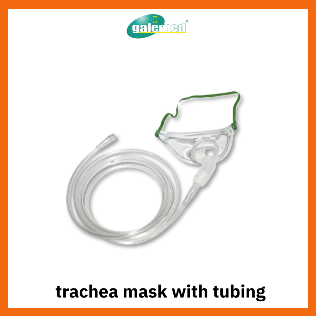 Galemed trachea mask with tubing หน้ากากให้ออกซิเจน แบบครอบคอ พร้อมสายออกซิเจน ผู้ใหญ่/เด็ก