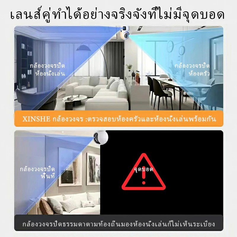 【100% V380 Pro】กล้องหลอดไฟ 5MP HD กล้องวงจรปิด ip Camera เชื่อมต่อไวไฟสัญญาณดี 5ล้านพิกเซล ดูผ่านมือถือ ของแท้ ภาพชัด