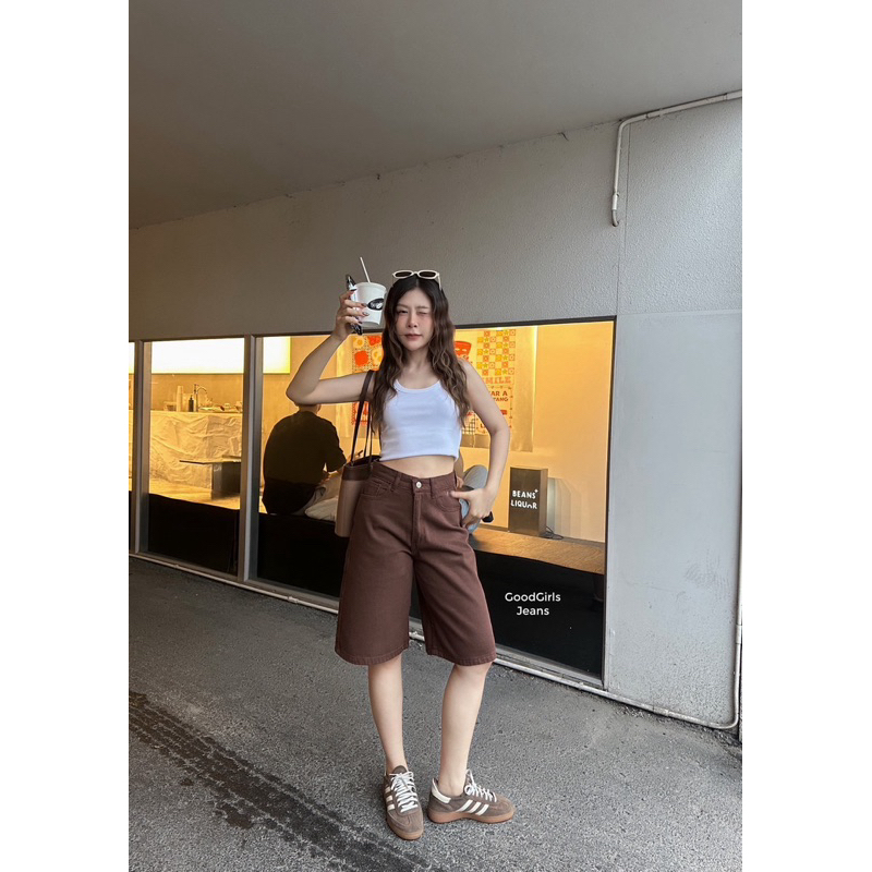 Olivine Shorts กางเกงยีนส์ขาสั้น 5 ส่วน ผ้าไม่ยืด ทรางสวย 🤎🤍💛 - รูปที่ 6