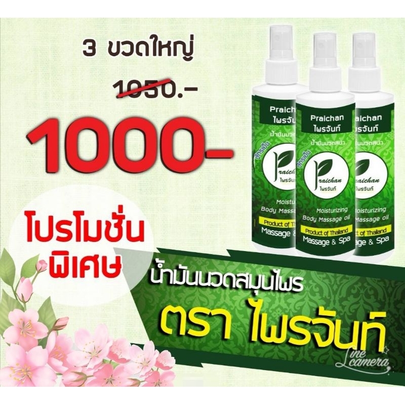 น้ำมันนวดไพรจันท์ สูตรเย็น ชุดเซ็ทโปรโมชั่น พร้อมอุปกรณ์นวด ได้เป็นชุดราคาพิเศษ P1000
