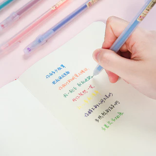 orange ปากกาเจลสไตล์เกาหลี 12 สี หัวปากกา 0.5 มม. หมึกสีทึบแสง สําหรับนักเรียนศิลปะ กล่อง/ถุง