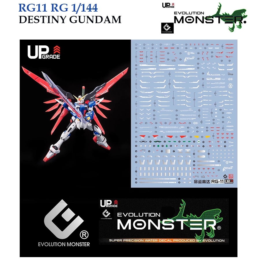 ดีคอลน้ำ [MONSTER] RG 11 RG 1/144 DESTINY GUNDAM WATER SLIDE DECAL FLUORESCENT RG11