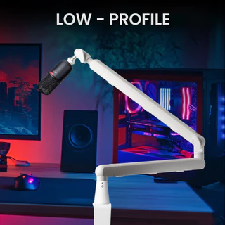 EPMIC แขนจับไมโครโฟน Low Profile สีขาว พร้อมส่ง ปรับง่าย แข็งแรง ผลิตจากอะลูมิเนียม รับประกัน 1 ปี