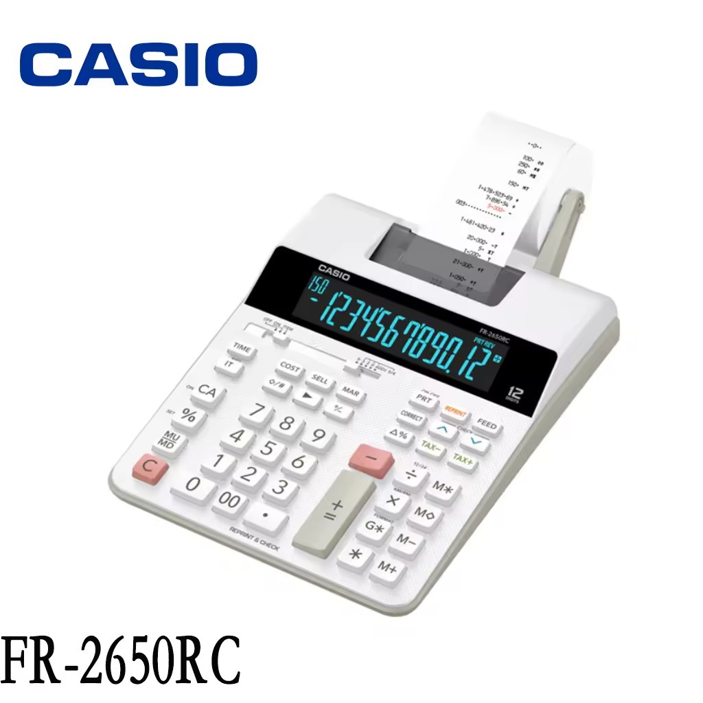 Casio เครื่องคิดเลขตั้งโต๊ะแบบปริ้นท์ รุ่น FR-2650RC เครื่องคิดเลขพิมพ์กระดาษ 12 หลัก ของแท้ ประกันศ