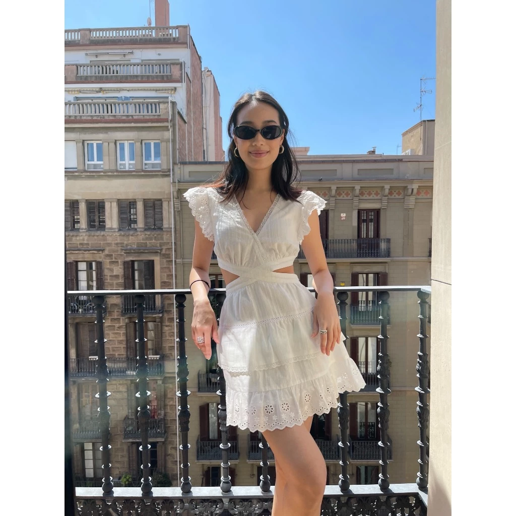editionwear EMBROIDERED COTTON MINI DRESS