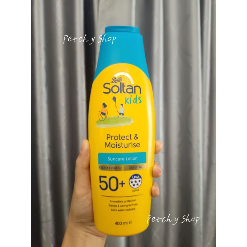 🌞Boots Soltan Kids Protect & Moisturise Suncare Lotion SPF50+ 400ml.