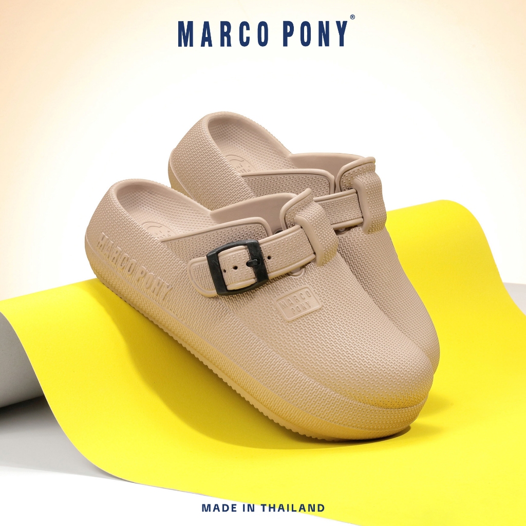 Marco Pony รองเท้าเปิดส้น รองเท้าแบบสวม สไตล์มินิมอล EVA กันน้ำ พื้นนิ่ม เสริมความสูง Size 36-41 รุ่น MH9029