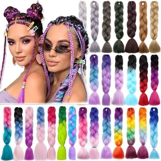 พร้อมส่ง ไหมถักผม แฮร์พีช รุ่น 2-3-4 สี รวม 40 เฉดสี ไหมถักเปีย ไหมไฟเบอร์ ไหมต่อผม ยาว 60cm