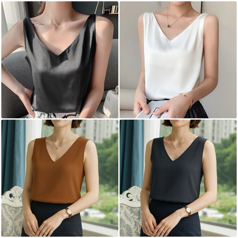เสื้อแขนกุดผ้าไหมอิตาลีงานสั่งตัดในไทย