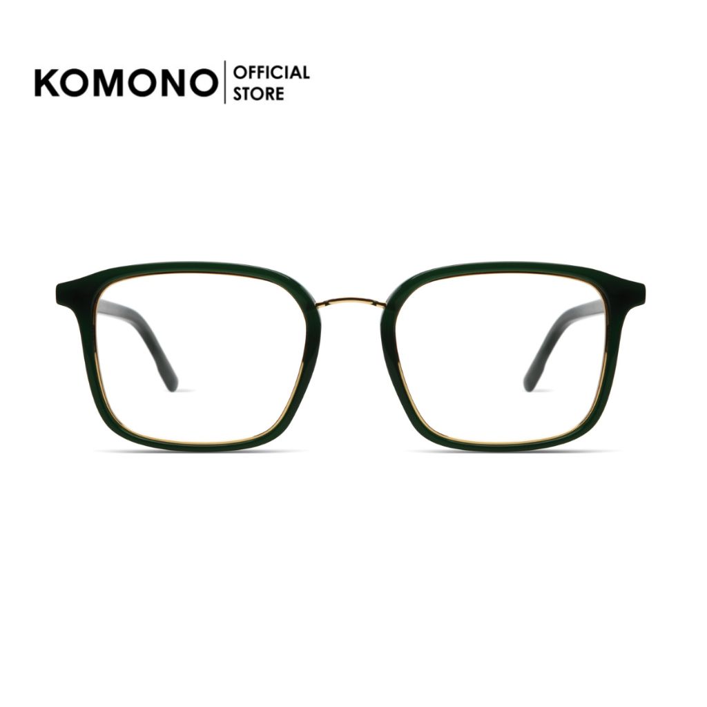 KOMONO Alden Hunter White Gold กรอบแว่นตา ทรงสี่เหลี่ยม สีเขียว