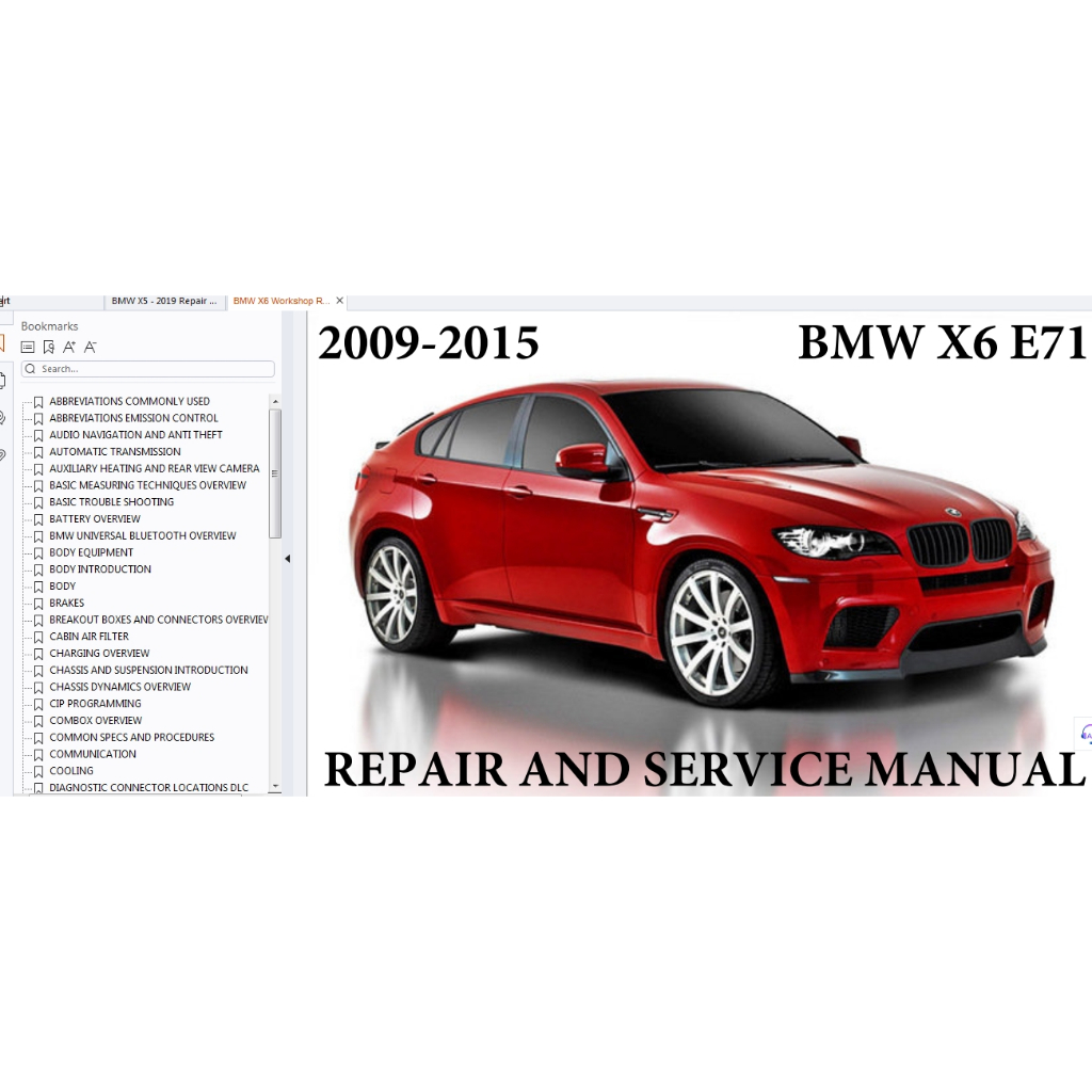 คู่มือซ่อมรถยนต์ BMW X6 E71 2009-2015 wiring diagram Repair Workshop manual