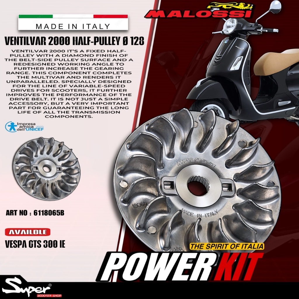 ชุดชามใบพัด MALOSSI สำหรับรุ่น GTS 300IE ART NO:6118065B