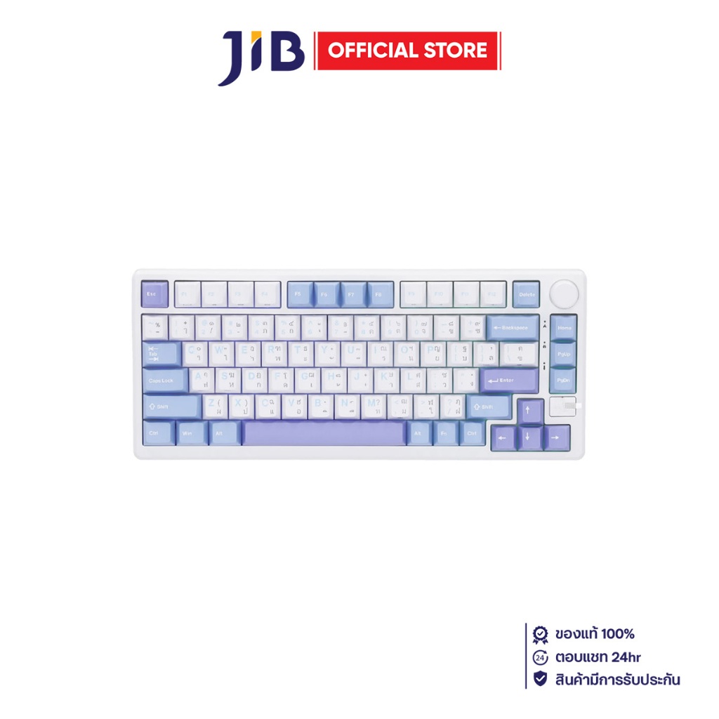 WIRELESS KEYBOARD (คีย์บอร์ดไร้สาย) ROYAL KLUDGE RKM75 SILVER SWITCH RGB EN/TH - TAROMILK