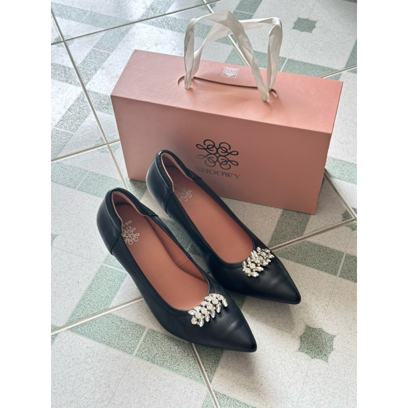 Shoowy รองเท้าสูง 2 นิ้ว หนังแกะ ใส่ครั้งเดียว