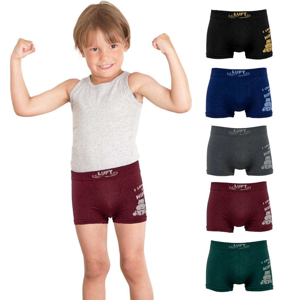 Luft กางเกงในเด็กชาย ขาสั้น Seamless No.L4515 คละสี บรรจุ 1 ตัว/แพ็ค (มีให้เลือก 5 สี)