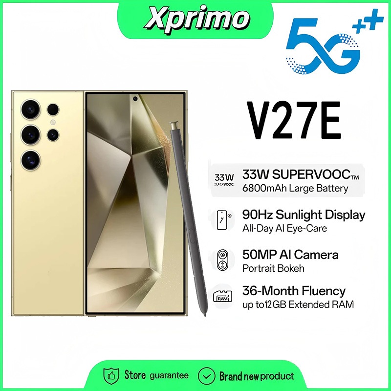 สมาร์ทโฟน V27E 12GB+512GB 6.7 นิ้ว 5G WIFI Android มือถือเกมมิ่ง ราคาถูก รับประกัน 1 ปี COD