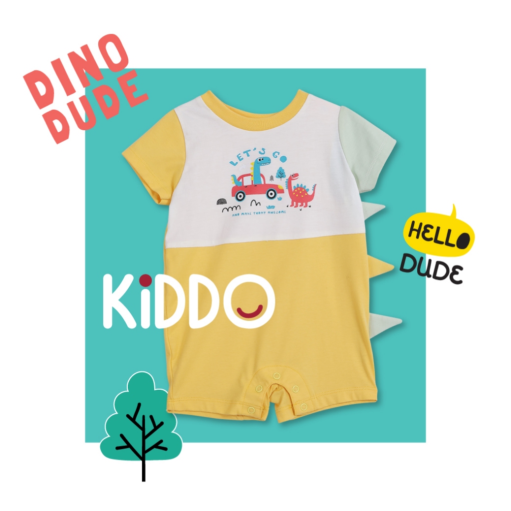 ENFANT (อองฟองต์) BSC KIDDO by Enfant ชุดหมีสั้น สำหรับเด็ก 6-12 เดือน คอลเล็กชั่น DINO DUDE สีเหลือ