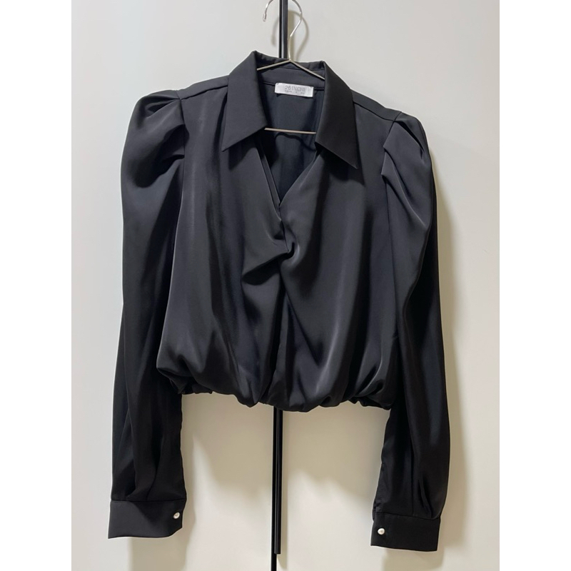 26 INCNI Black Satin Shirt UK6 (Black / Pink)
