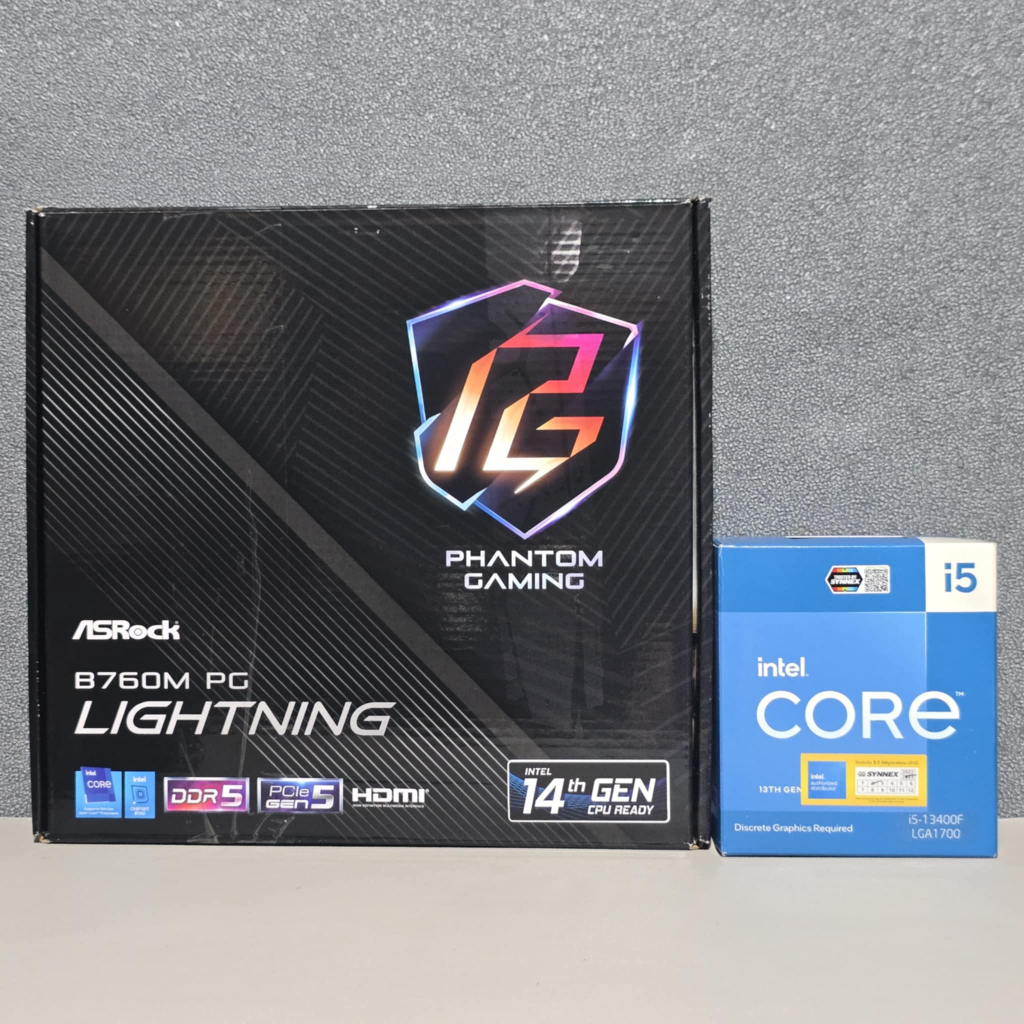 CPU INTEL CORE I5 13400F + ASROCK B760M PG LIGHTNING (DDR5) (LGA1700) มือ2 (ครบกล่อง) ประกันศูนย์ไทย