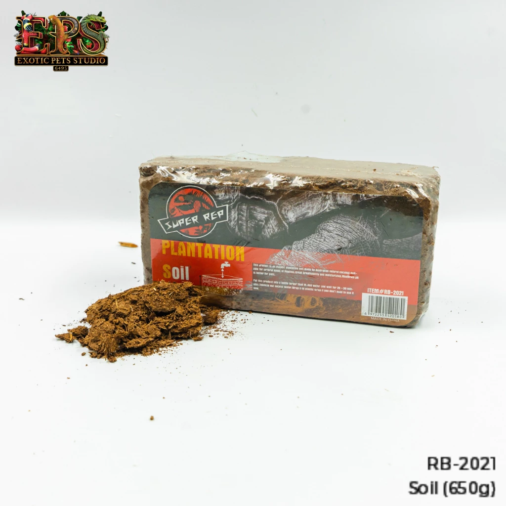 ขุยมะพร้าวอัดก้อนขนาด 650 กรัม Coconut Soil สำหรับสัตว์เลื้อยคลาน ล้างสารเทนนินปลอดภัยต่อสัตว์ Super Rep