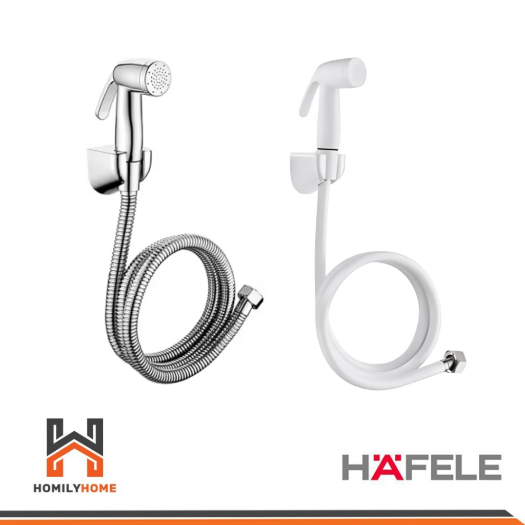 HAFELE ชุดสายฉีดชำระ รุ่น 485.95.048 สีโครม รุ่น 485.95.046 สีขาว สายฉีดชำระครบชุด