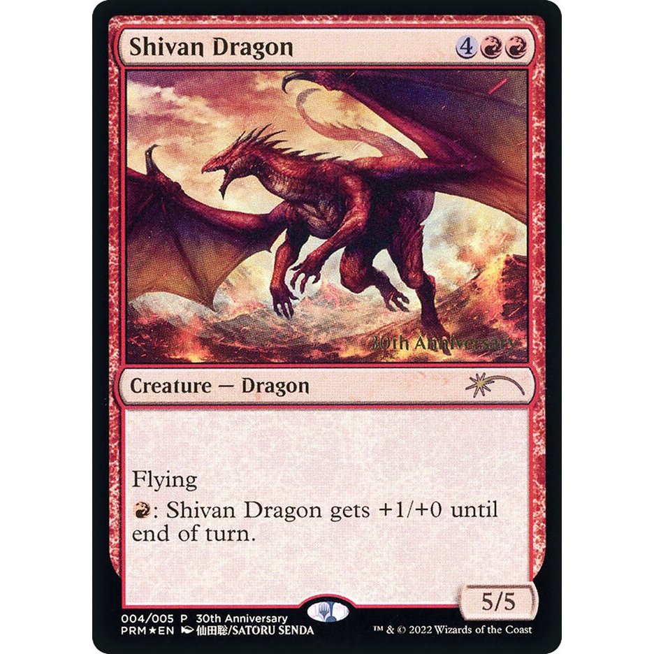 Shivan Dragon [Foil] P30H 30th Anniversary History Promos การ์ด Magic the Gathering [MTG] ของแท้