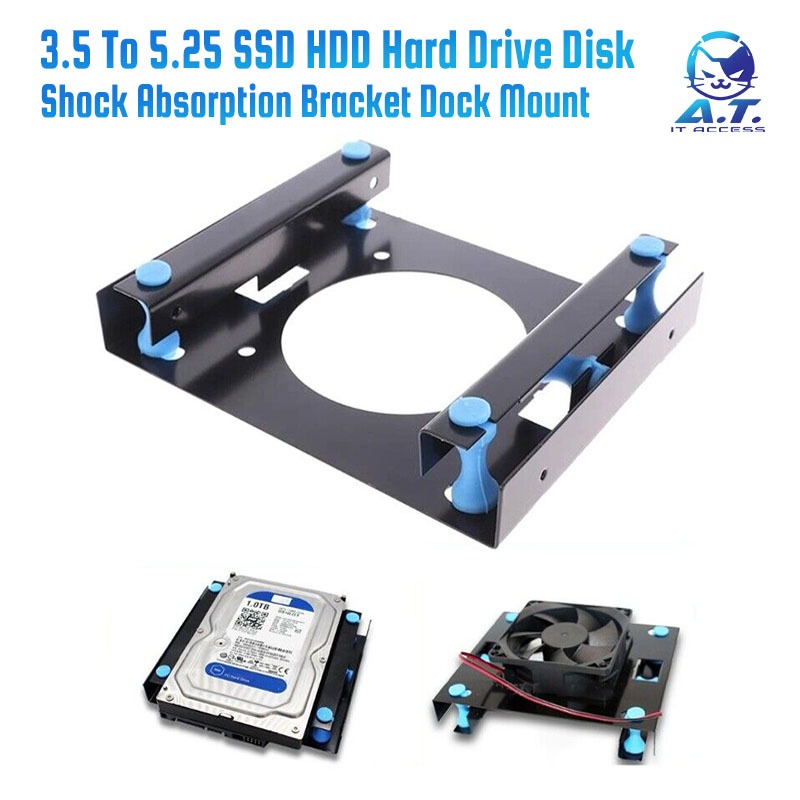 3.5 To 5.25 SSD HDD Hard Drive Disk Shock Absorption Bracket Dock Mount