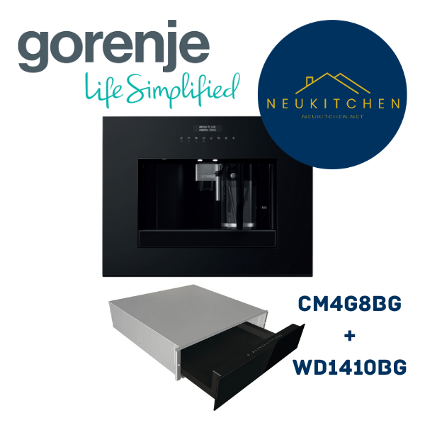 GORENJE เครื่องชงกาแฟ รุ่น CM4G8BG + ลิ้นชักอุ่นอาหาร Warming drawer WD1410BG (CM4G8BG+WD1410BG)