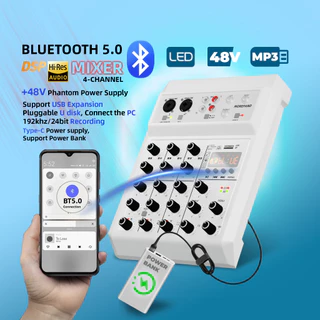 Audio mixer RE-405 สถานีปรับเสียงแบบพกพา mini บันทึก เวที ร้องเพลง built-in Bluetooth