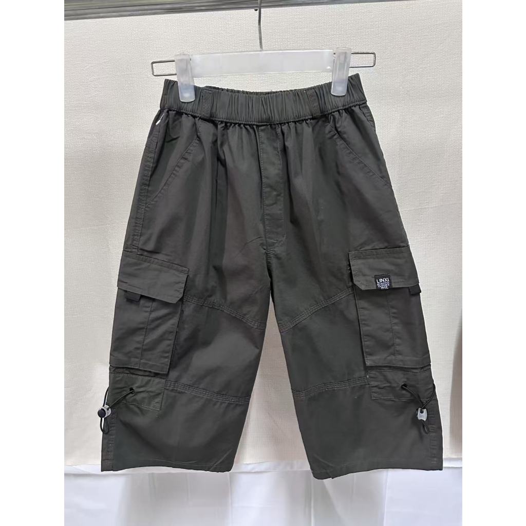 page shop กางเกงคาร์โก้ทรงเก๋ไก๋สำหรับเด็กอายุ 8-13 ปี/กางเกงคาร์โก้เด็กชาย/กางเกงขาสั้น/แฟชั่นเด็กช