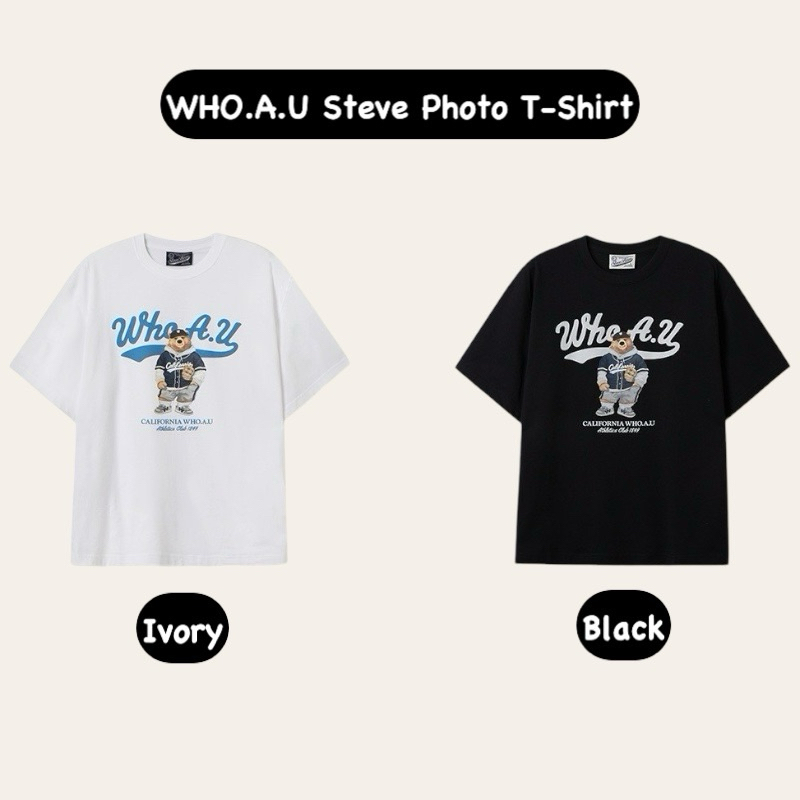 พร้อมส่ง ของแท้ WHO.A.U Steve Photo T-Shirt เสื้อยืดแบรนด์ WHO.A.U