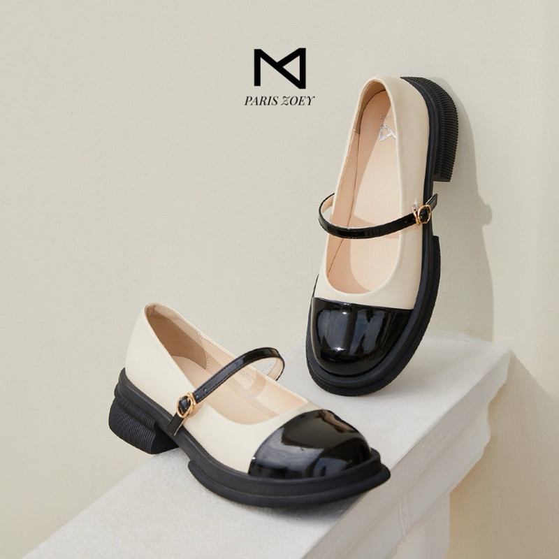 Paris Zoey Mary Jane รองเท้าส้นสูงแบบสบายๆหนา