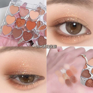 NO.5176 พาเลตต์อายแชโดว์ 9 สี เนื้อแมตต์ มุก ควัน ติดทนนาน กันน้ํา แต่งหน้า ตา เหมาะสําหรับวันหยุด วันวาเลนไทน์ ปาร์ตี้