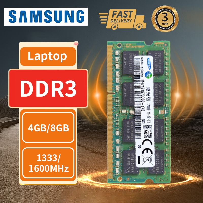 [การจัดส่งเร็ว] RAM DDR3 DDR3L Samsung RAM แล็ปท็อป 2GB 4GB 8GB 1333 1600MHZ หน่วยความจำ สำหรับโน้ตบ