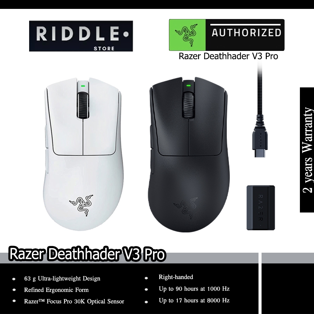 พร้อมส่ง📌(4.4.) พร้อมส่ง 📌เมาส์ Razer Deathadder V3 Pro ของแท้1000% รับประกันต่างประเทศ 2 ปี