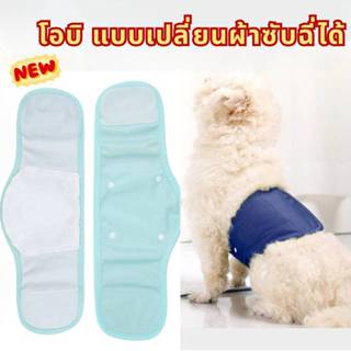 โอบิ (แบบเปลี่ยนผ้าซับฉี่และซักได้) ผ้าอ้อมสุนัขเพศผู้ ผ้าอ้…
