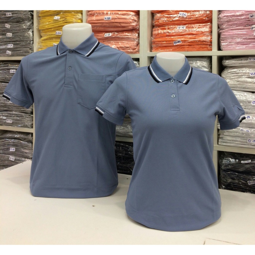 เสื้อโปโลสรรพสามิตEXCISE ชายมีกระเป๋า หญิงไม่มีกระเป๋า รุ่นปกขลิบ